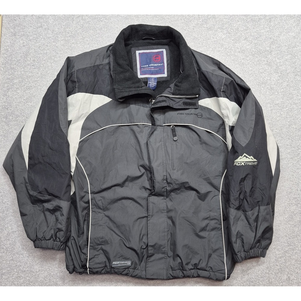 Free Country FCXtreme Jacket Mens XL Gray Lined Winter Ski Snowboard Coat Pocket